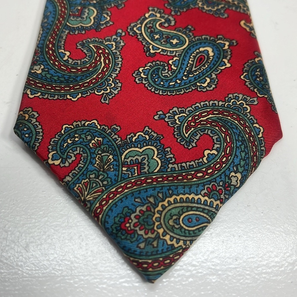 VINTAGE Karoll’s Red, Green & Blue Paisley Tie